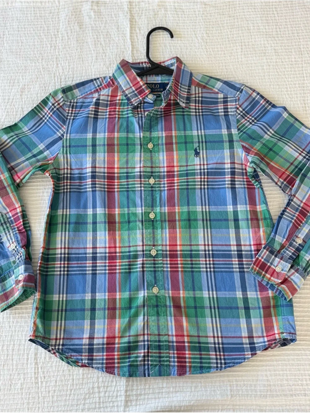 Ralph Lauren Multicolor Plaid Button-Down Shirt - Blue Green Red M(10/12) size